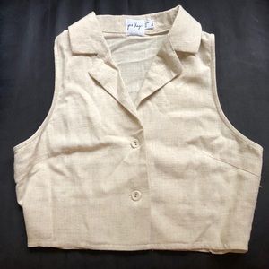 Cream Princess Polly Blouse Crop Top.